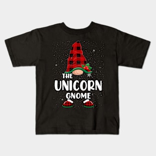 Unicorn Gnome Christmas Pajamas Matching Family Group Kids T-Shirt